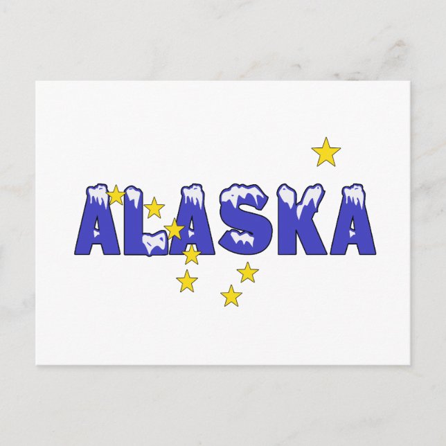 POSTAL SNOWY WORD ALASKA (Anverso)