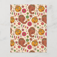 Snuffleupagus y Big Bird Groovy Flower Pattern