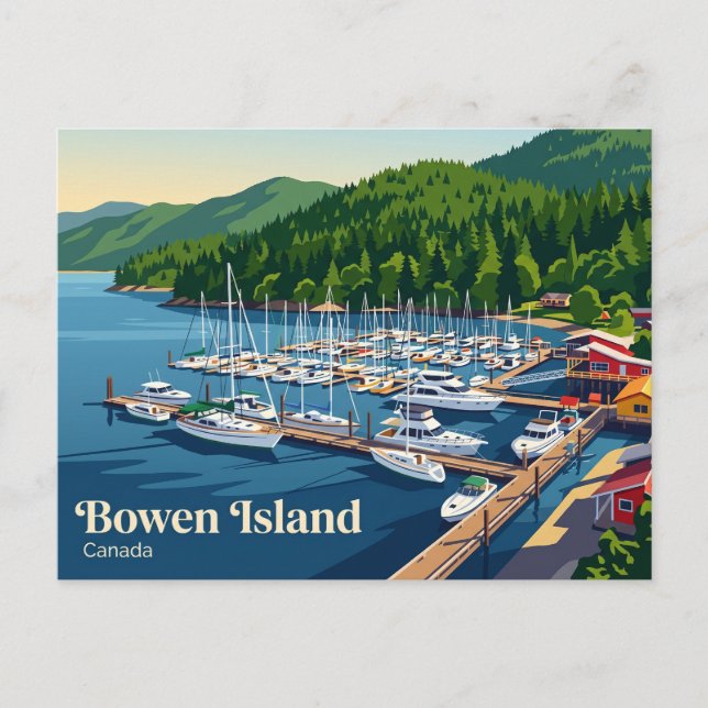 Postal Snug Cove, Isla Bowen Canadá (Anverso)