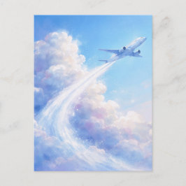 Postal Soaring Plane - Pastel Painting Style Art