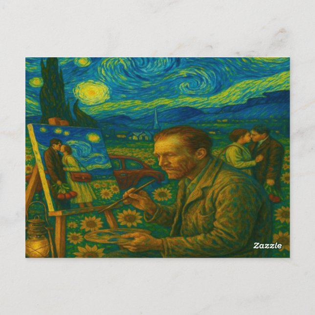 Postal sob uma musa estrelada - under a starry muse (Reverso)