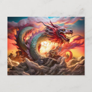 Postal Soberano del Cielo – Dragón Chino con Aerógrafo so