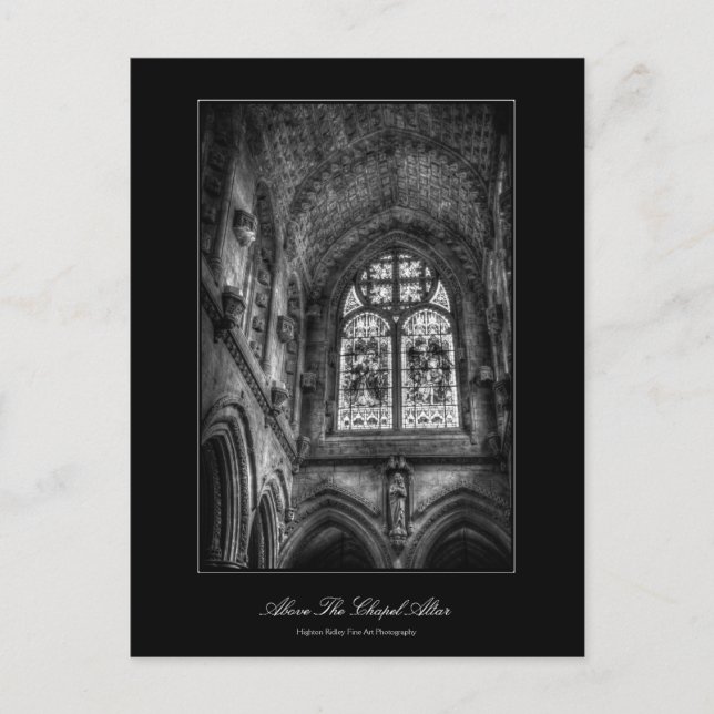 Postal Sobre El Altar De La Capilla, Vidrio Manchado (Anverso)