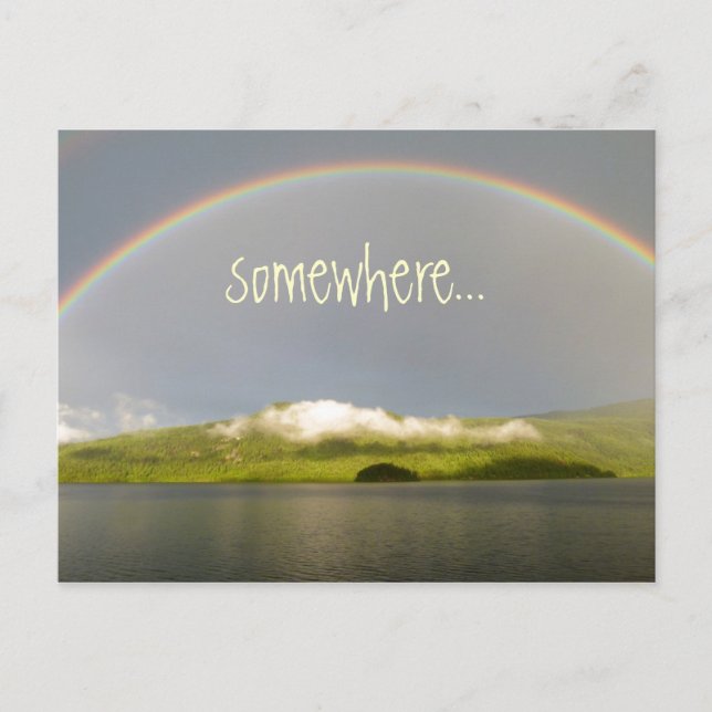 Postal Sobre el arcoiris (Anverso)