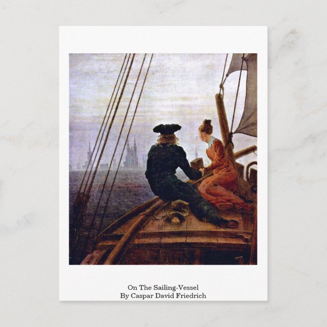 Postal Sobre El Buque De Vela De Caspar David Friedrich (Anverso)