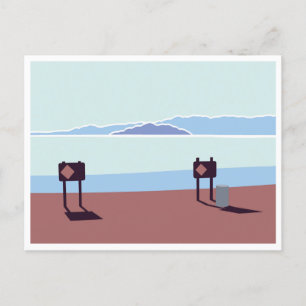 Postal sobre el mar de Salton y el Rollo de Montañ