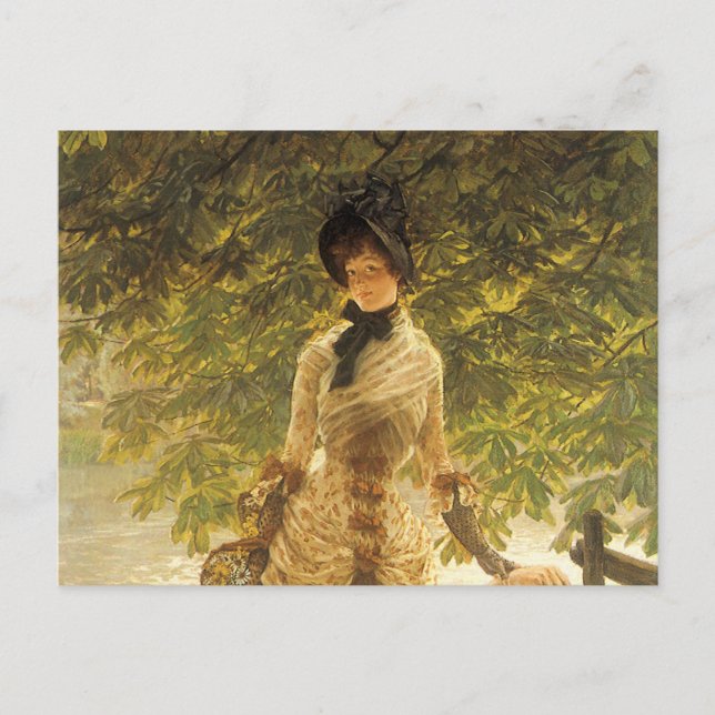 Postal Sobre el Támesis de James Tissot, el realismo vint (Anverso)