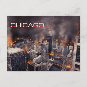 Postal sobre incendios de Chicago