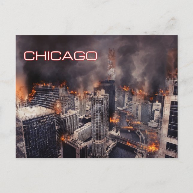 Postal sobre incendios de Chicago (Anverso)