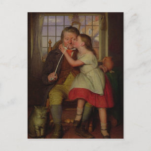 Postal Sobre la rodilla del abuelo