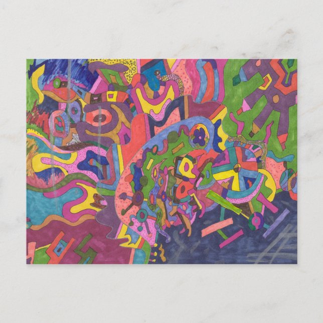 Postal "Sobre la tormenta" Resumen arte (Anverso)