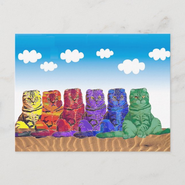 Postal Sobre los gatos arcoiris (Anverso)