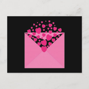 Postal Sobre rosa de corazón de amor