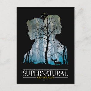 Postal Sobrenatural Hermanos Winchester Bosque Gráfico