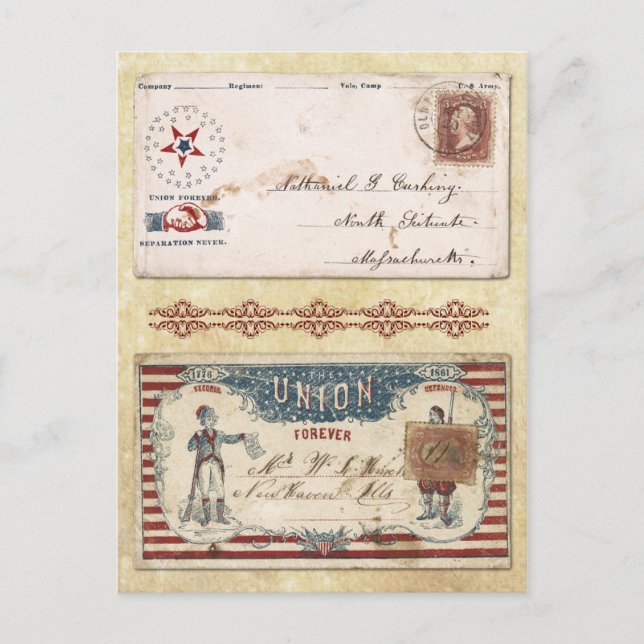Postal Sobres de guerra civil posmarcados con la Unión (Anverso)