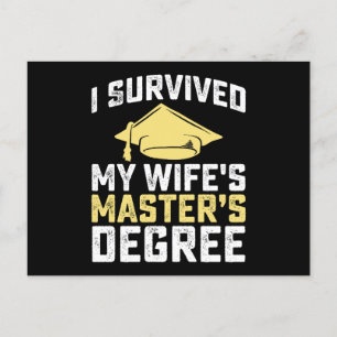 Postal Sobreviví a la graduación de maestría de mi esposa