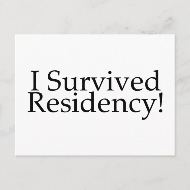 Postal ¡Sobreviví A La Residencia! (Anverso)