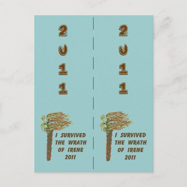 Postal Sobreviví a los marcadores de Irene (Anverso)