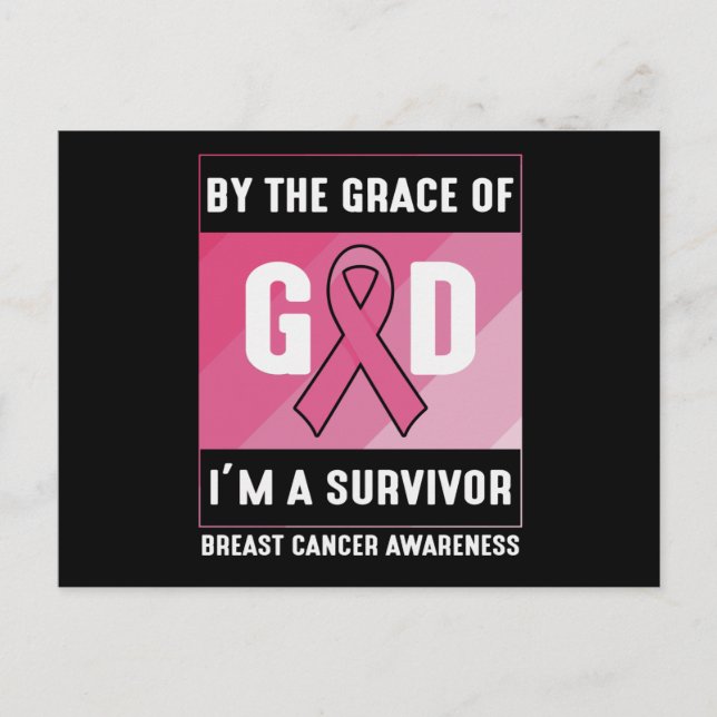 Postal Sobreviviente de cáncer de mama por la gracia cris (Anverso)