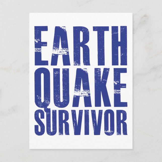 Postal Sobreviviente del terremoto - Azul (Anverso)