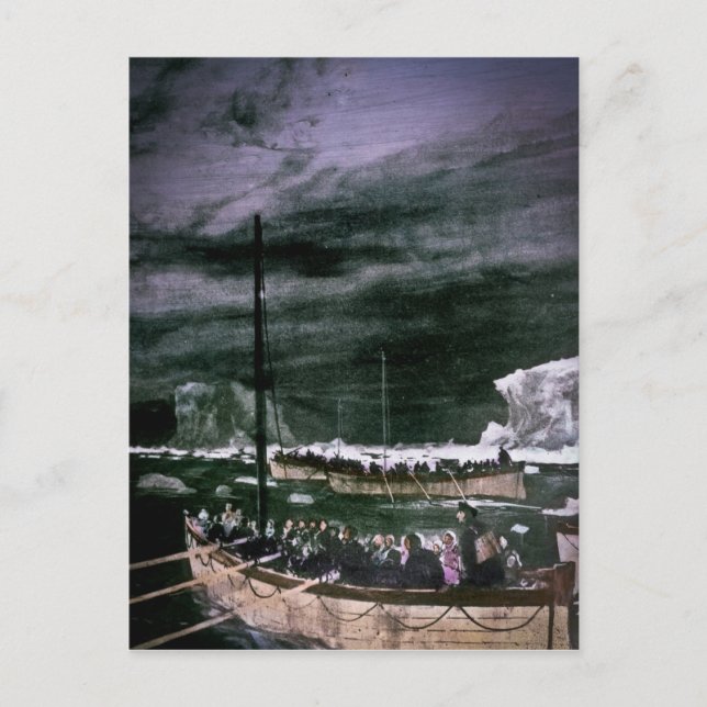 Postal Sobrevivientes del RMS Titanic en la cosecha de bo (Anverso)