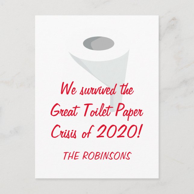 Postal ¡Sobrevivimos a 2020! Nombre de familia de cuarent (Anverso)