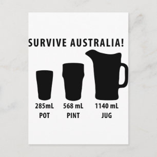 Postal sobrevivir australia - cerveza