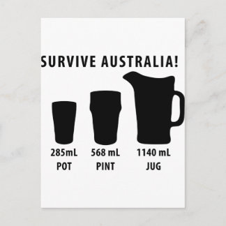Postal sobrevivir australia - cerveza