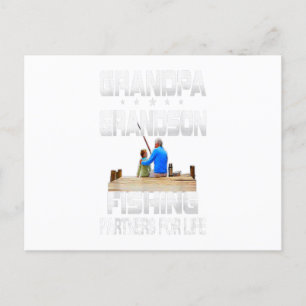 Postal Socios de pesca nieto abuelo vintage para regalo