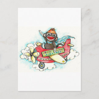 Postal Sock Monkey Business Airlines