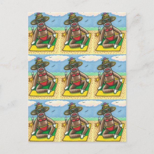 POSTAL SOCK MONKEY RED BIKINI, EN EL PERSONALIZADO DE LA  (Anverso)