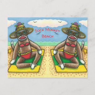 POSTAL SOCK MONKEY RED BIKINI, EN EL PERSONALIZADO DE LA