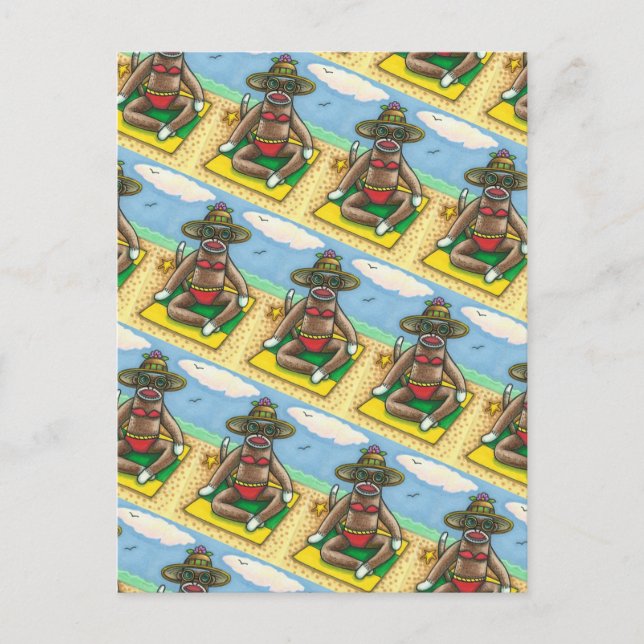 POSTAL SOCK MONKEY RED BIKINI, EN EL PERSONALIZADO DE LA  (Anverso)