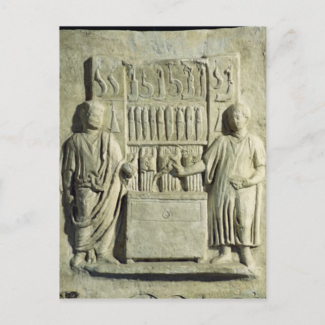 Postal Socorro que representa una tienda de cubiertos (Anverso)