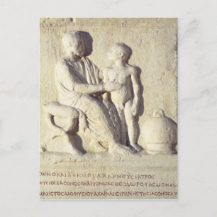 Postal Socorro que representa una visita al médica