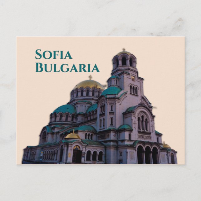 Postal Sofía Bulgaria: Catedral de Alexander Nevsky (Anverso)