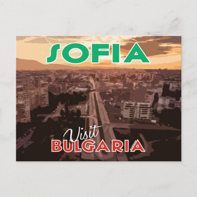 Postal Sofia, Visita Bulgaria... (Anverso)