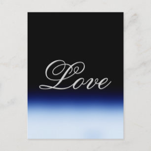 Postal Sofisticado Boda de amor negro azul