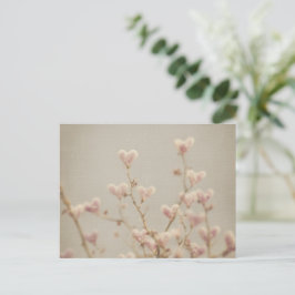 Postal Soft Heart Blossom Postcard – Romantic Botanical