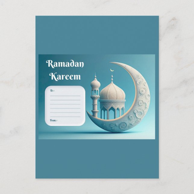 Postal Soft Watercolor Mosque Ramadan Serenity (Anverso)