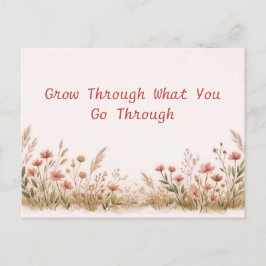 Postal Soft Wildflower Border Meadow Watercolor 