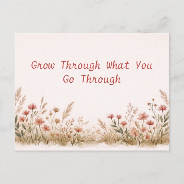 Postal Soft Wildflower Border Meadow Watercolor  (Anverso)