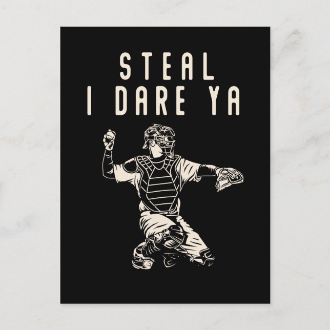 Postal Softball Catcher Kids Funny Béisbol Player Humor (Anverso)