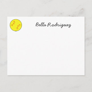 Postal Softball Notecard, postal, modificada para
