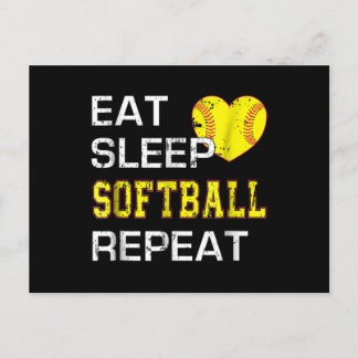 Postal Softbol Comer Sleep Sofball Repetir