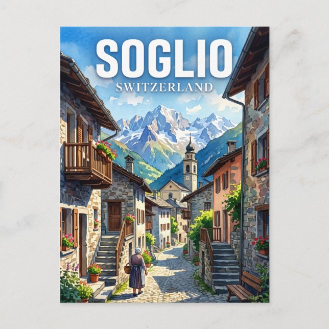 Postal Soglio Suiza (Anverso)