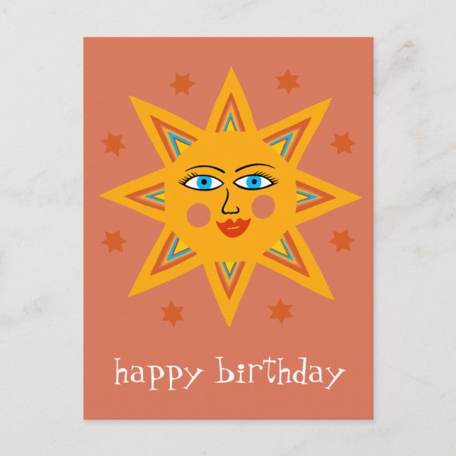 Postal Sol alegre FELIZ CUMPLEAÑOS PERSONALIZADO  (Anverso)