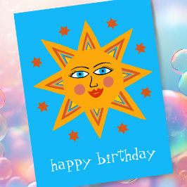 Postal Sol alegre FELIZ CUMPLEAÑOS PERSONALIZADO