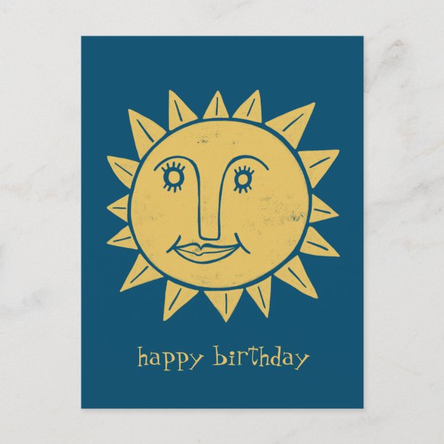 Postal Sol alegre FELIZ CUMPLEAÑOS PERSONALIZADO (Anverso)
