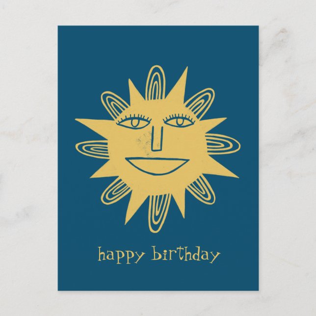 Postal Sol alegre FELIZ CUMPLEAÑOS PERSONALIZADO (Anverso)
